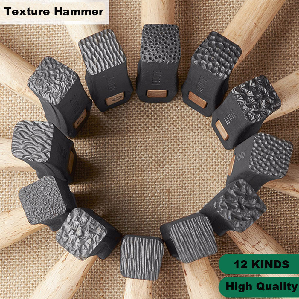 Wooden Mallet Carving - Jewelry Tool Texture Hammer with Wooden