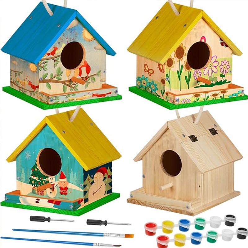 1PC Wooden Birdhouse Kit for A - Woodworking Kits For Adults ulasan dan harga
