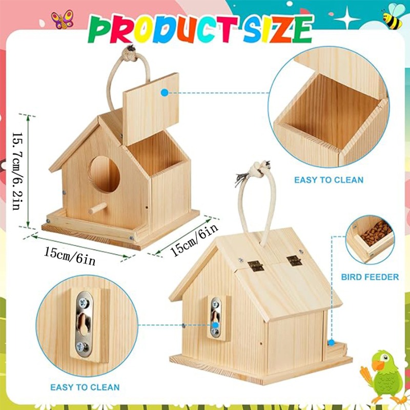 1PC Wooden Birdhouse Kit for A - Woodworking Kits For Adults ulasan dan harga
