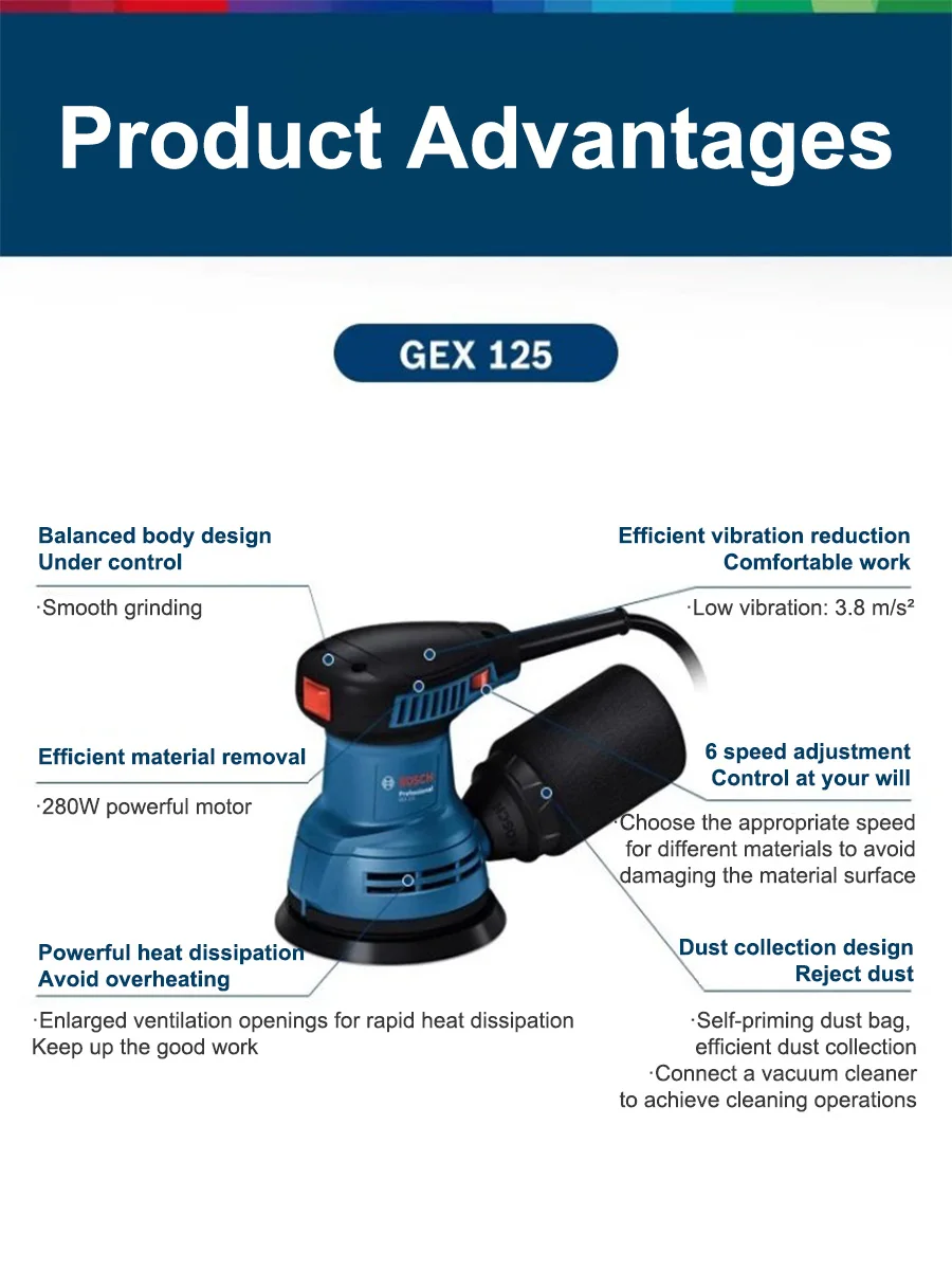 Bosch GEX125 280W Multifunctio - Woodworking Machine ulasan dan harga