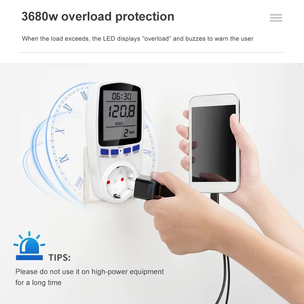 220V 110V Digital LCD Wattmete - Woodworking Uk ulasan dan harga