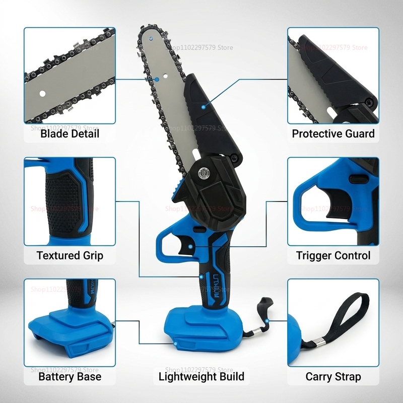 6 Inch Cordless Electric Chain - Woodworking Yard Projects ulasan dan harga