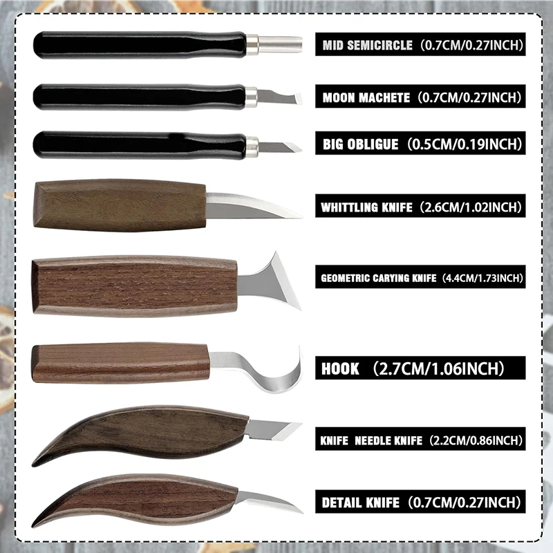 Wood Carving Kit 17Pcs Wood Ca - Woodworking Kits For Adults ulasan dan harga