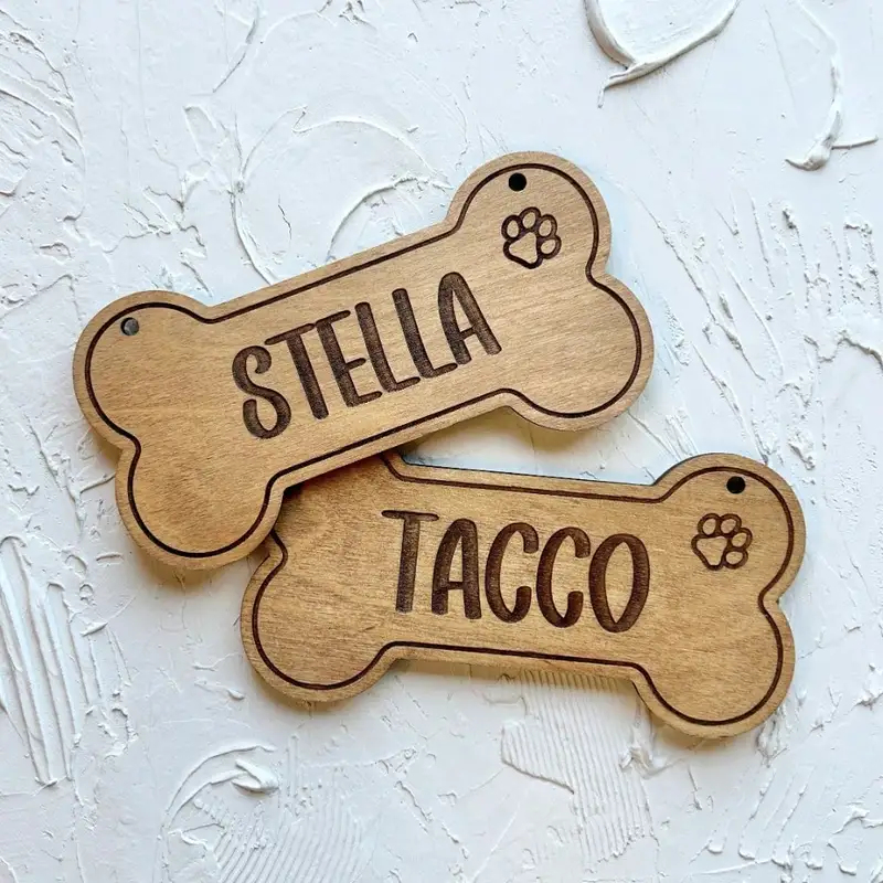 5PCS Custom Wooden Dog Tag - P - Woodworking Laser ulasan dan harga