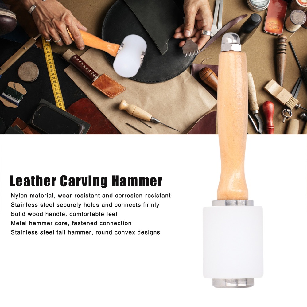 Multiple Materials Leather Car - Wooden Mallet Carving ulasan dan harga