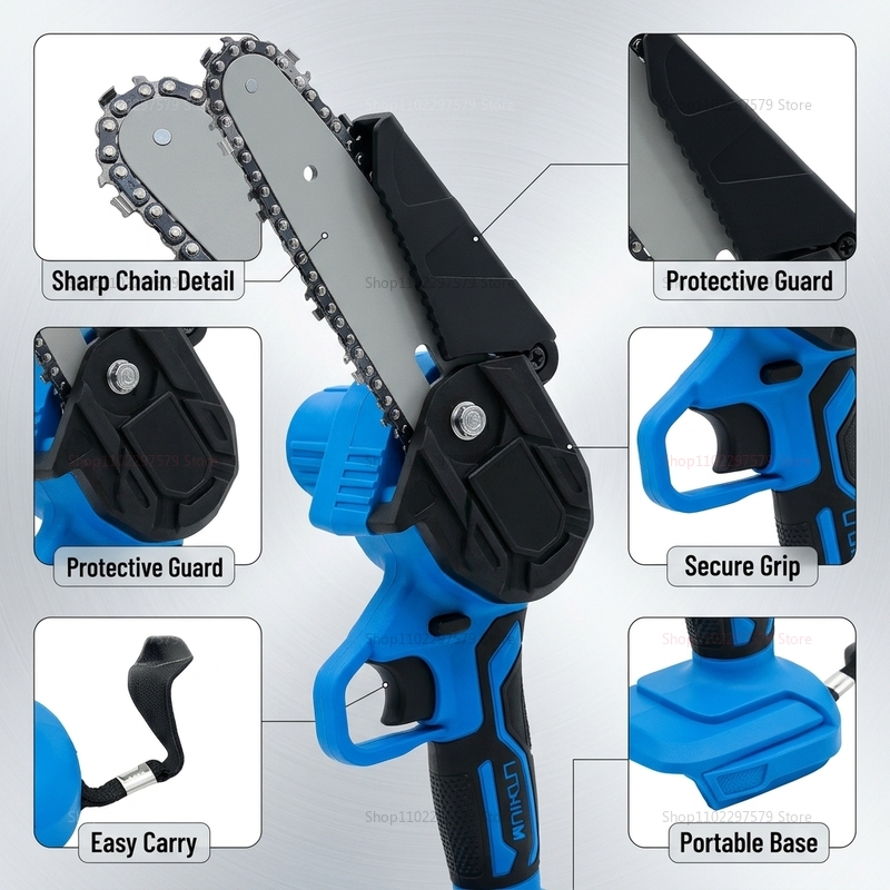 6 Inch Cordless Electric Chain - Woodworking Yard Projects ulasan dan harga
