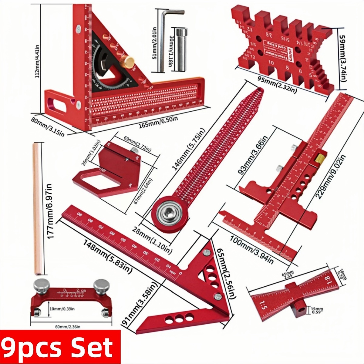 9pcs/10pcs Woodworking Measuri - Woodworking Free Plans ulasan dan harga