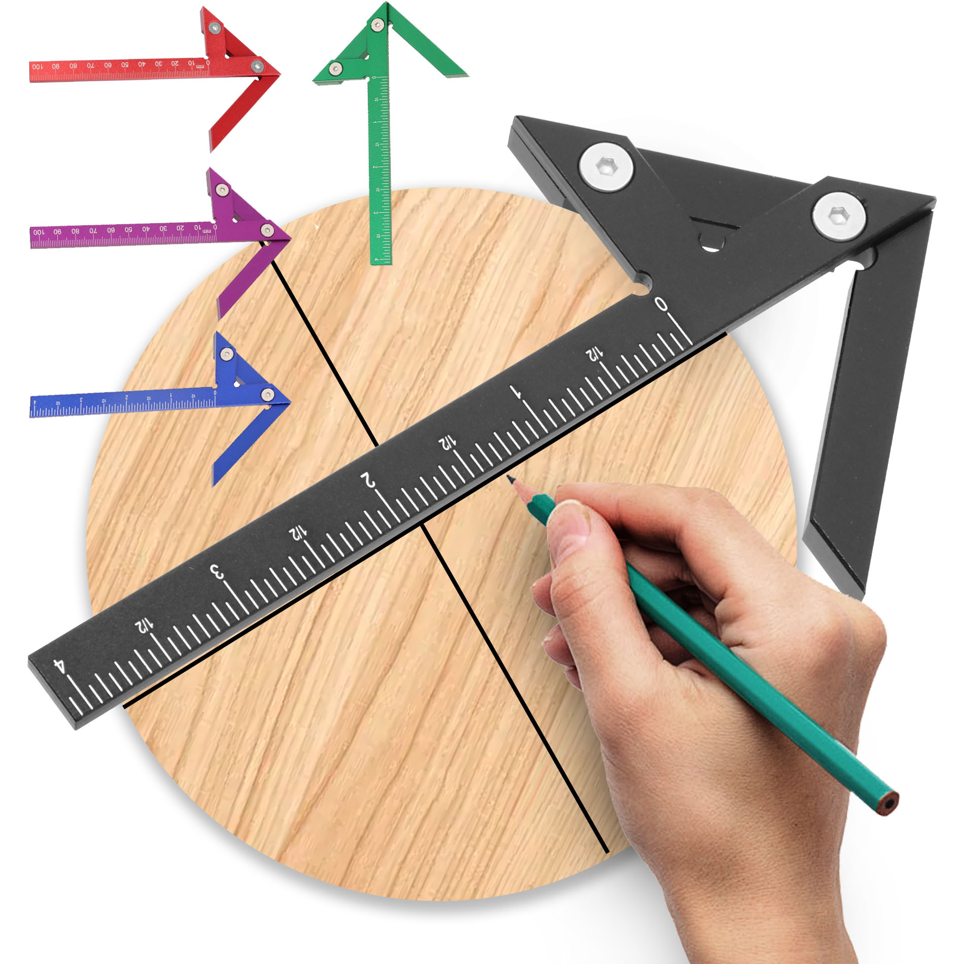 Center Finder Woodworking Squa - Woodworking Marking Gauge ulasan dan harga